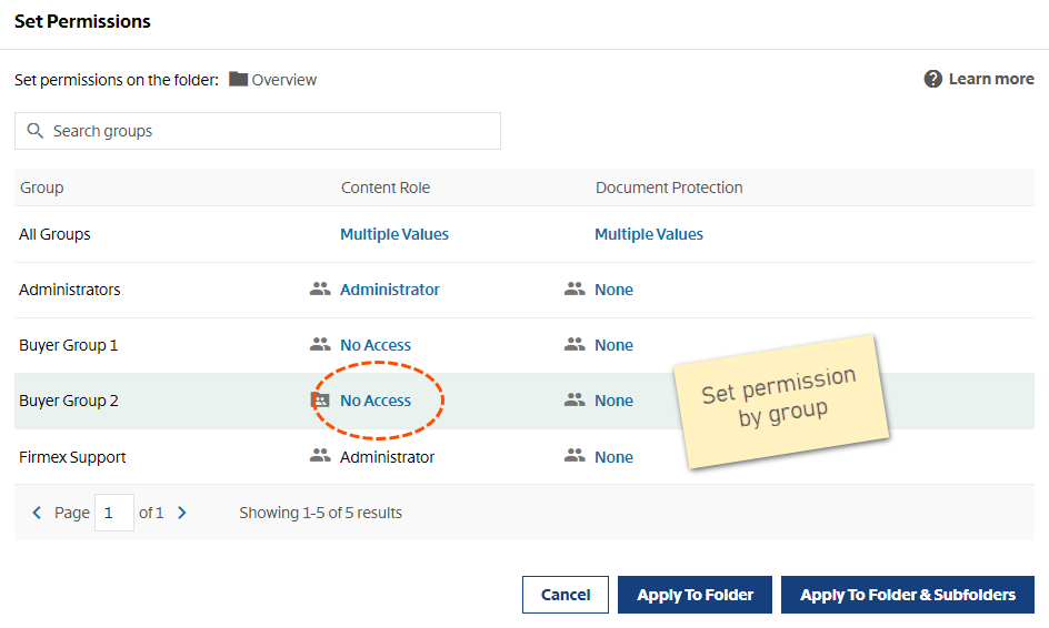 Set Folder Permissions – Firmex Knowledge Base