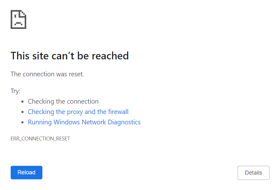 Message d’erreur « Ce site est inaccessible » Centre de Ressources